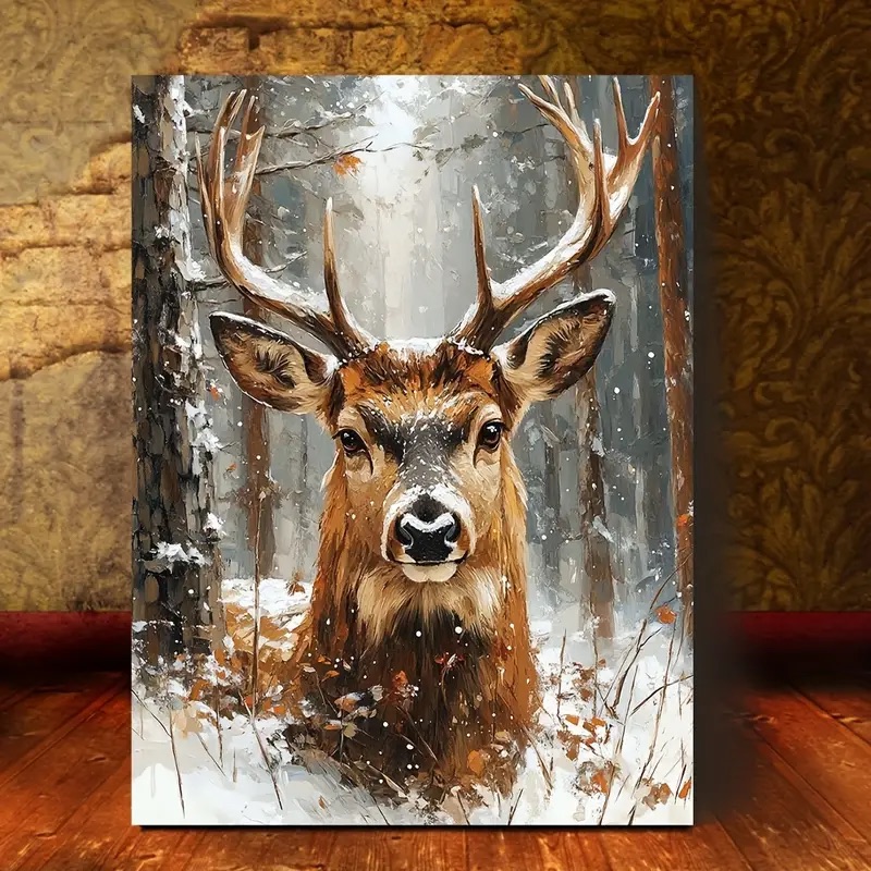 Tapyba pagal skaičius "Elnias žiemos miške" 