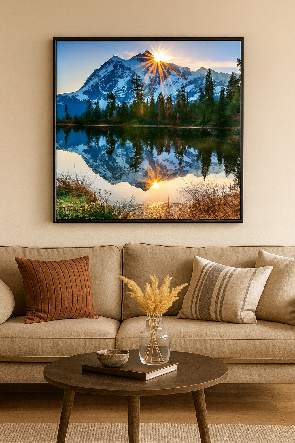 Tapyba pagal skaičius „Saulė virš kalnų“