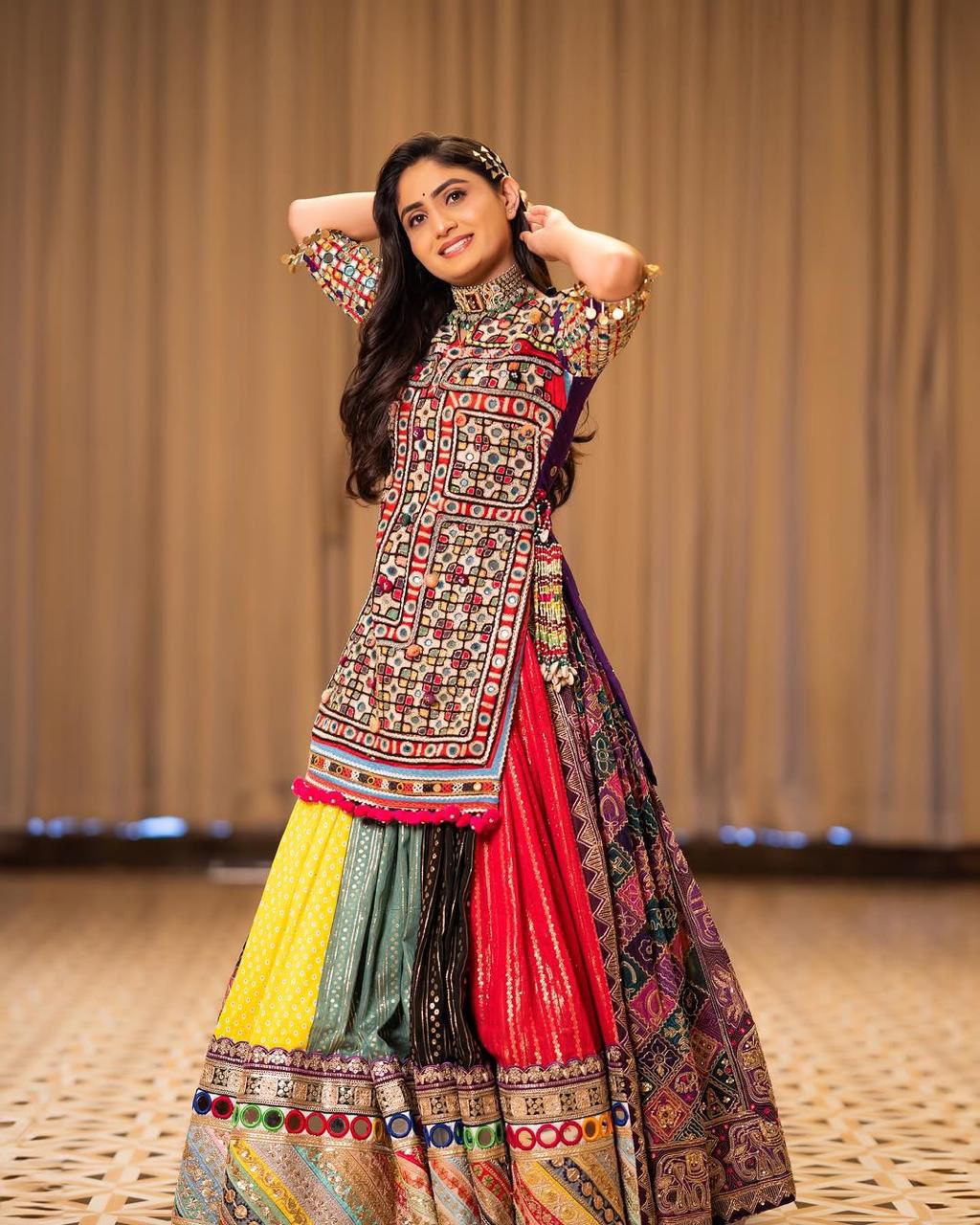 Multicolored Traditional Embroidered Lehenga