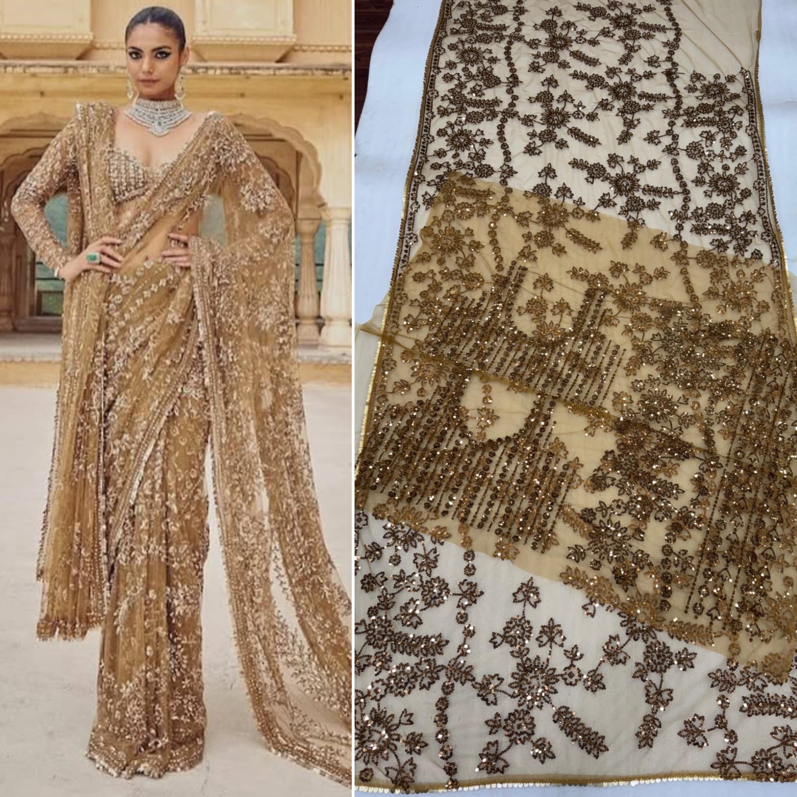 Gold Embroidered Saree