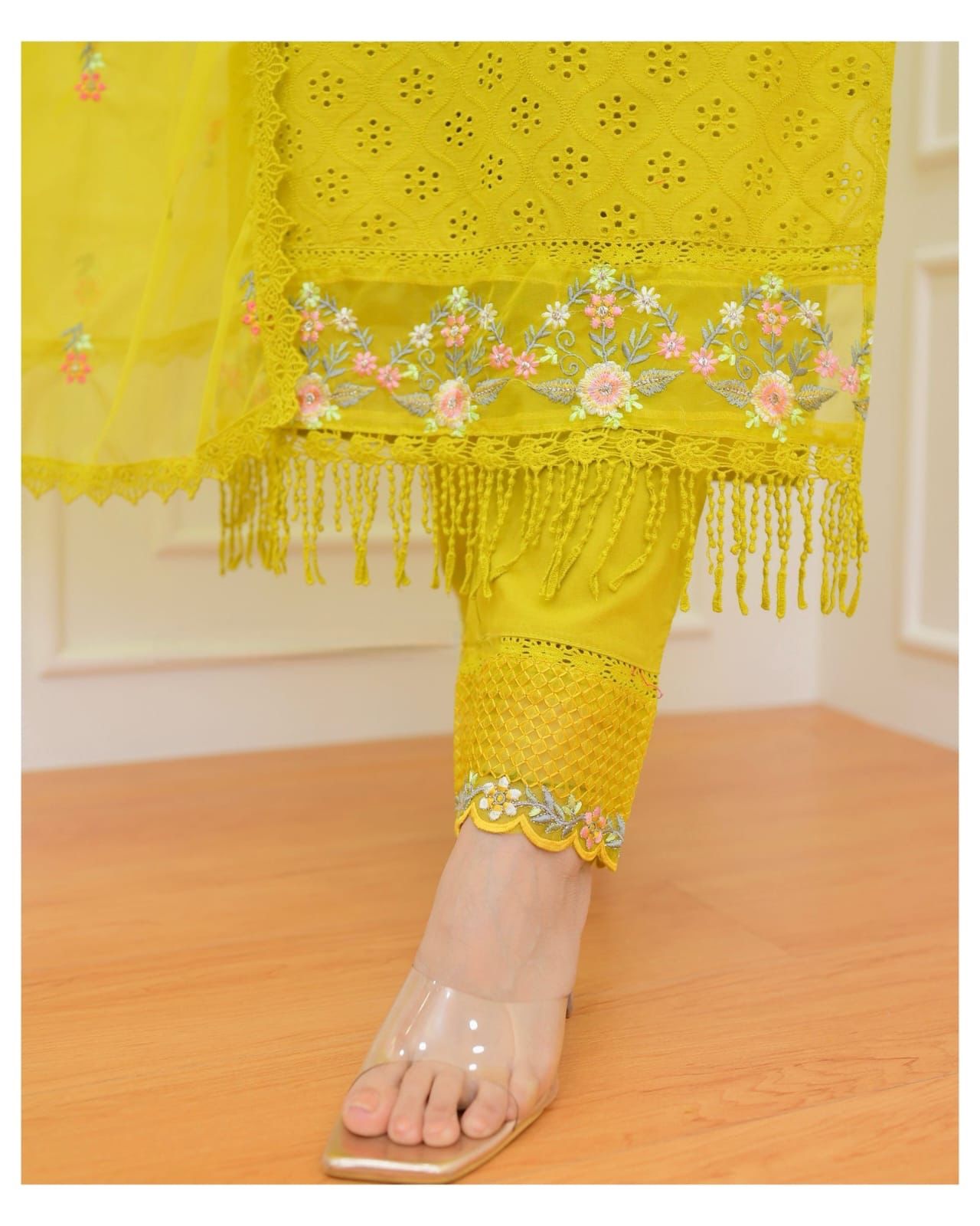 Embroidered Yellow Lawn Dress
