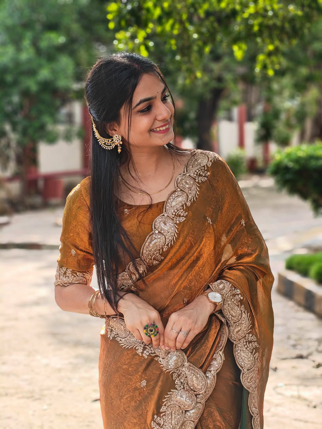Embroidered Silk Saree