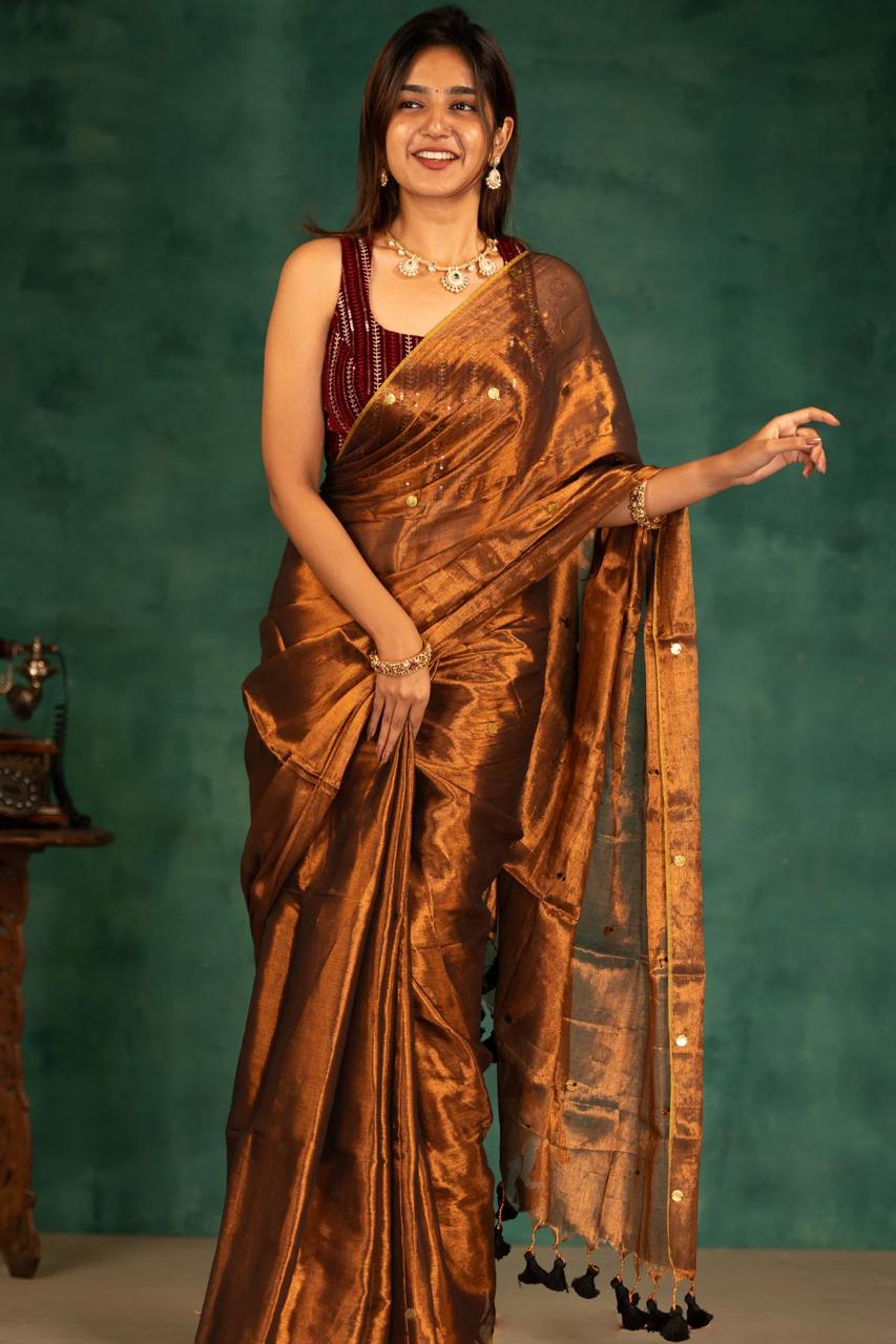 Elegant Bronze Silk Saree