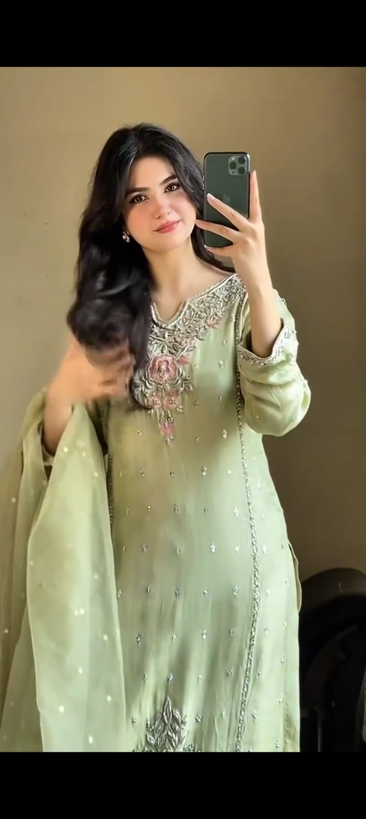 Light Green Embroidered Pakistani Dress