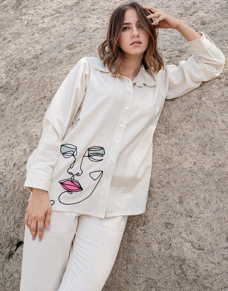 Light Beige Linen Shirt