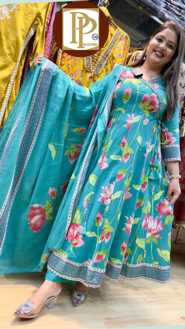 Floral Print Anarkali Suit
