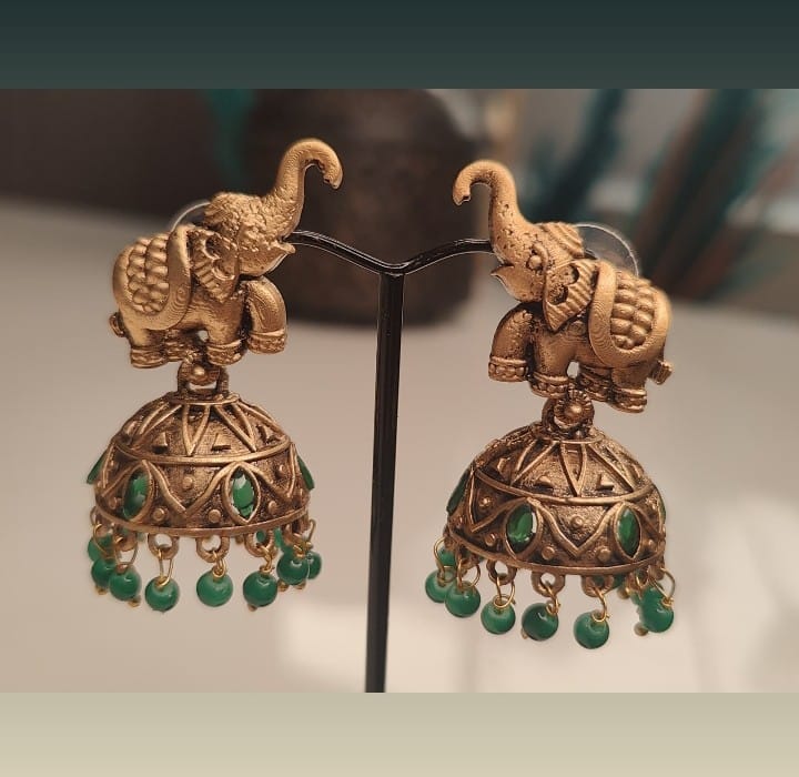 Ethnic Elephant Jhumka Earrings
