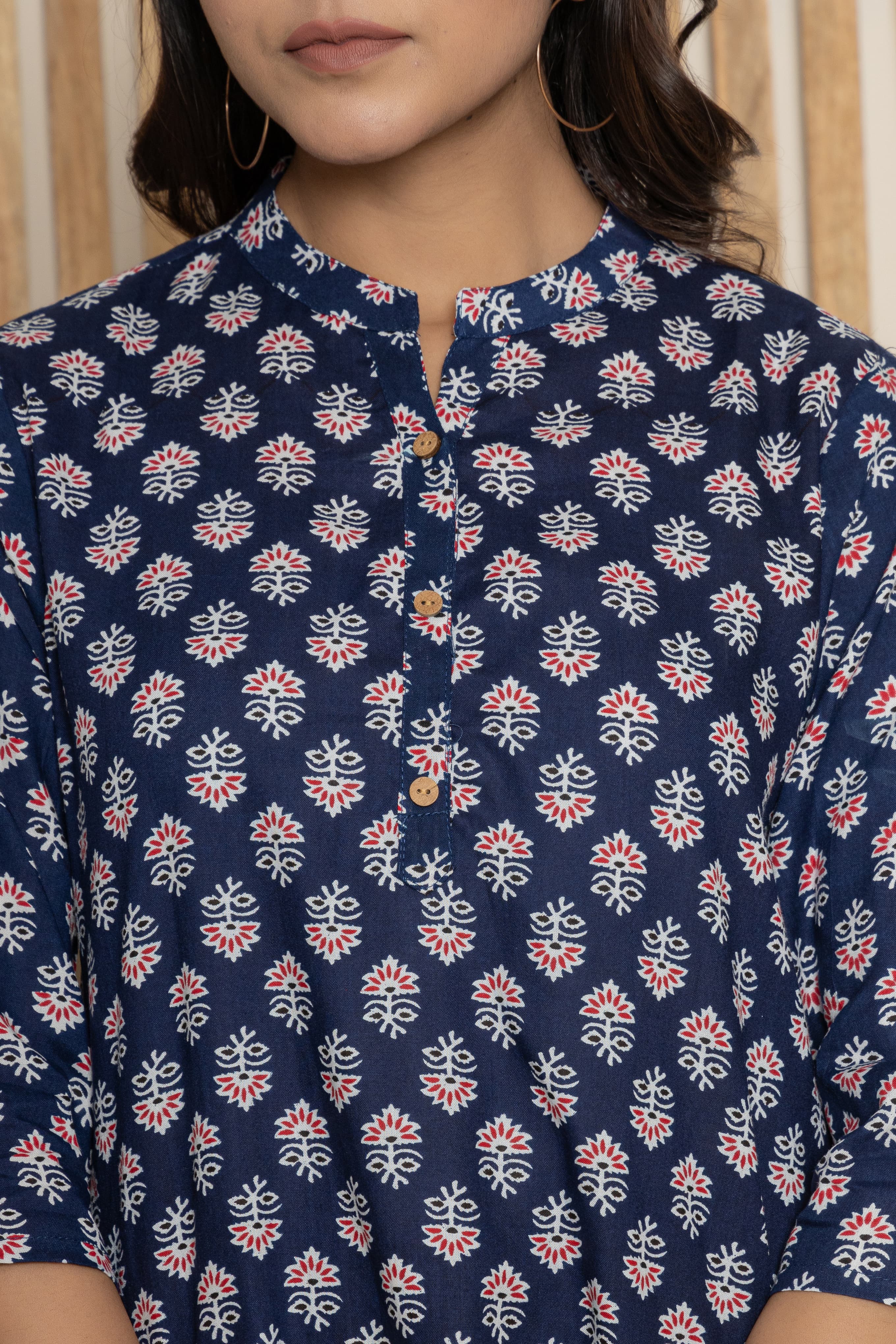 Navy Blue Printed Shirt