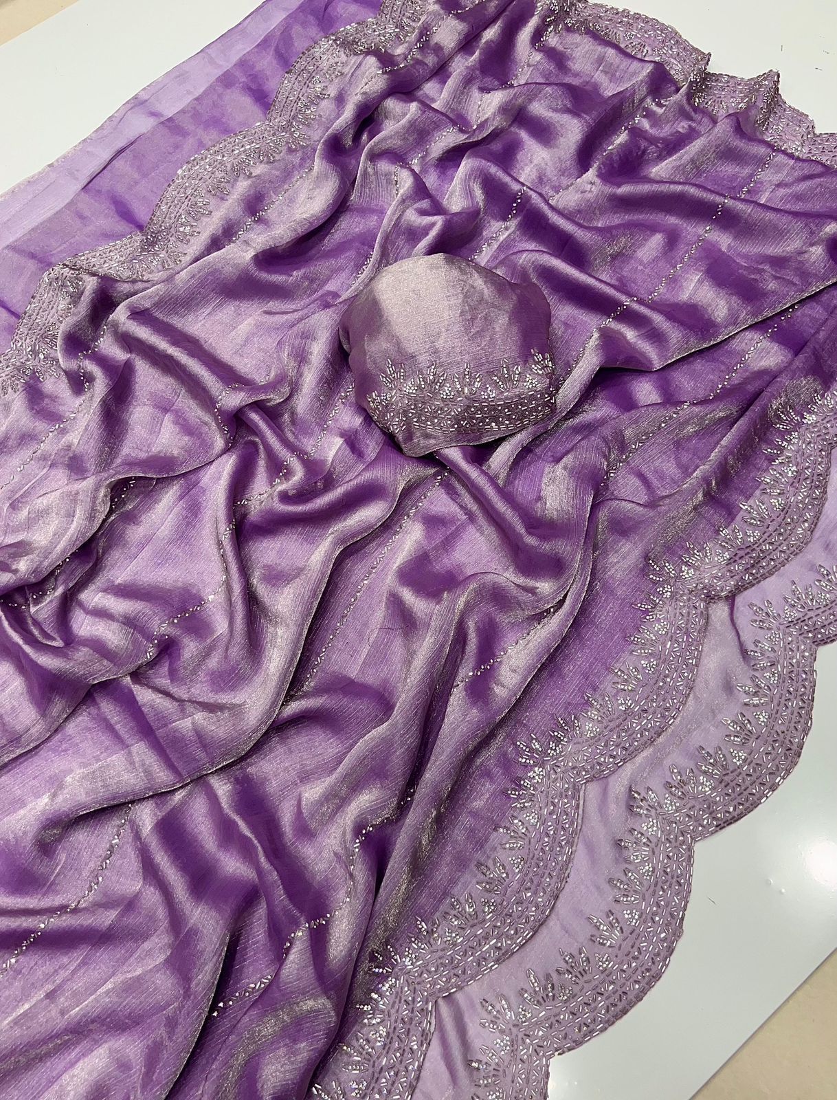 Purple Shimmering Scarf Set