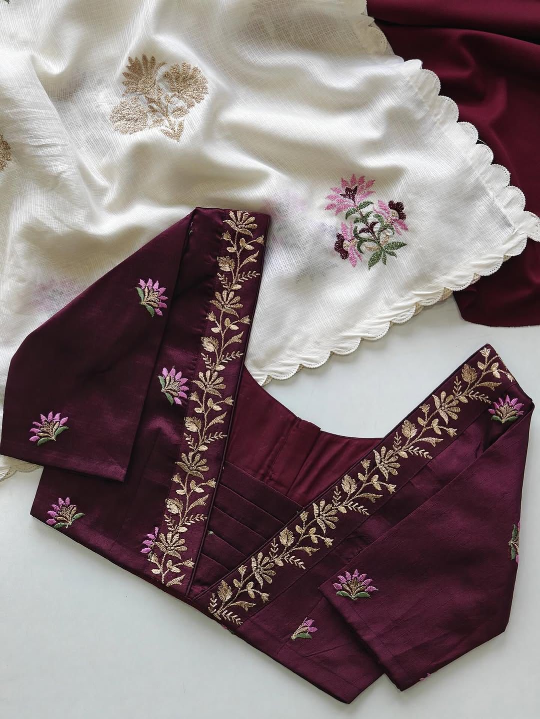 Elegant White Floral Saree