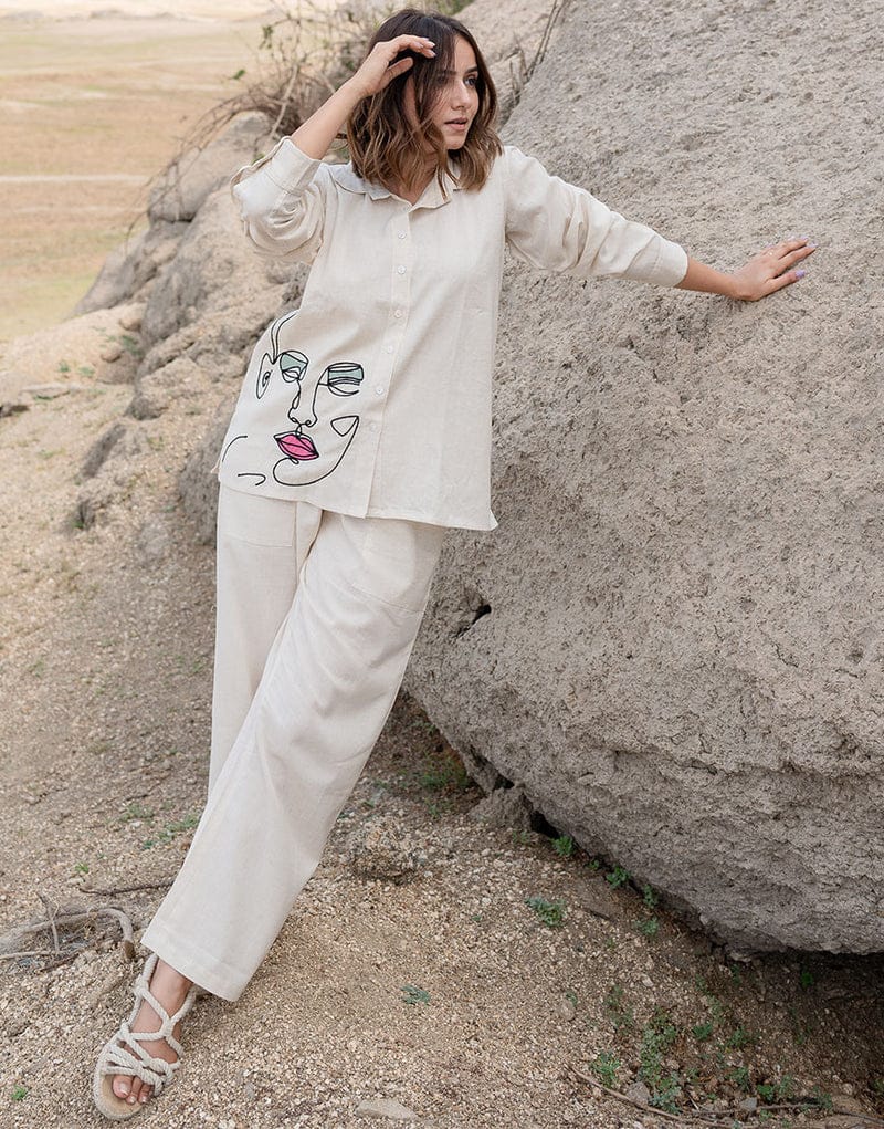 Light Beige Linen Shirt
