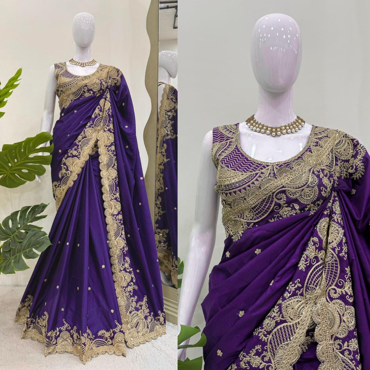 Purple Designer Saree