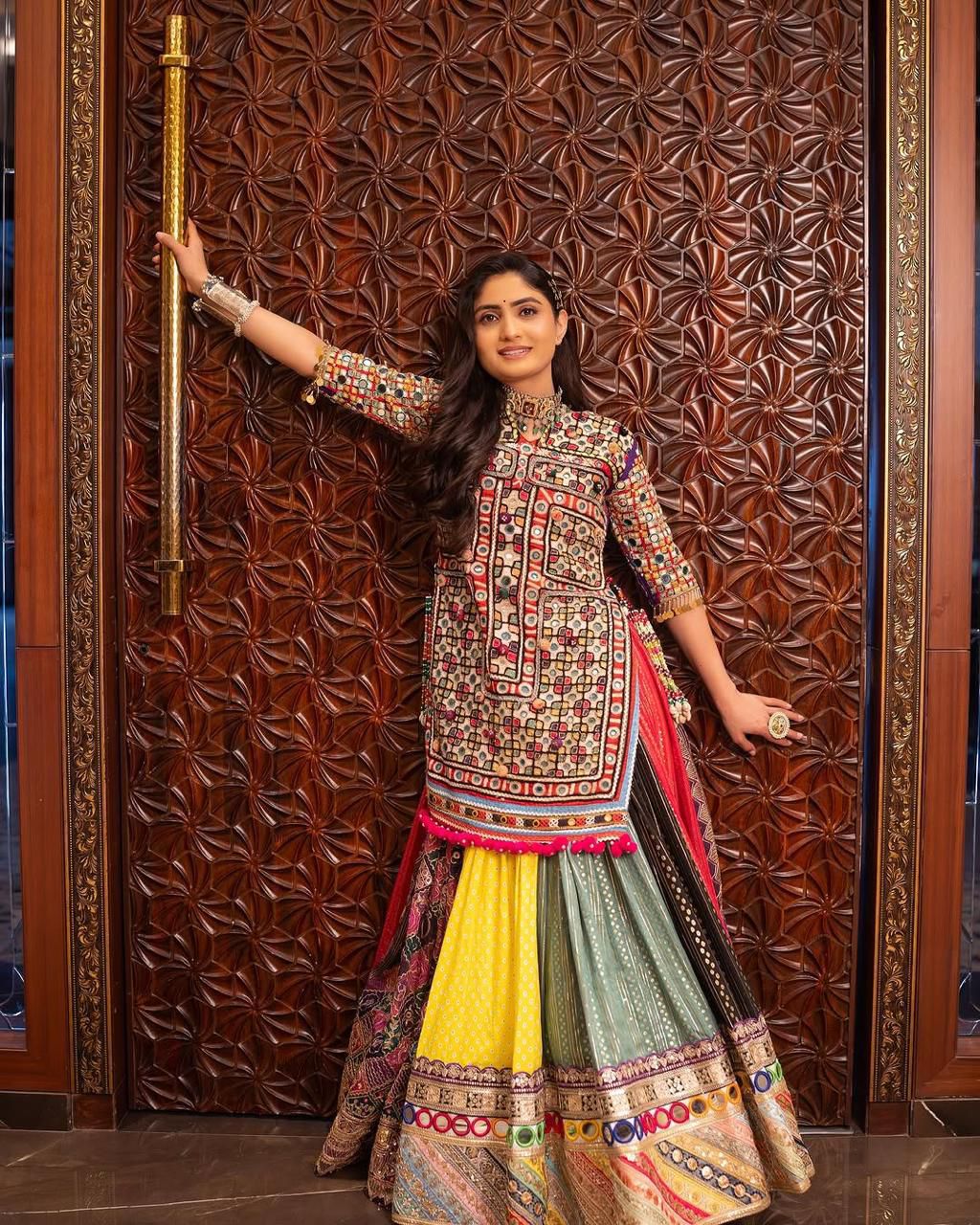 Multicolored Traditional Embroidered Lehenga