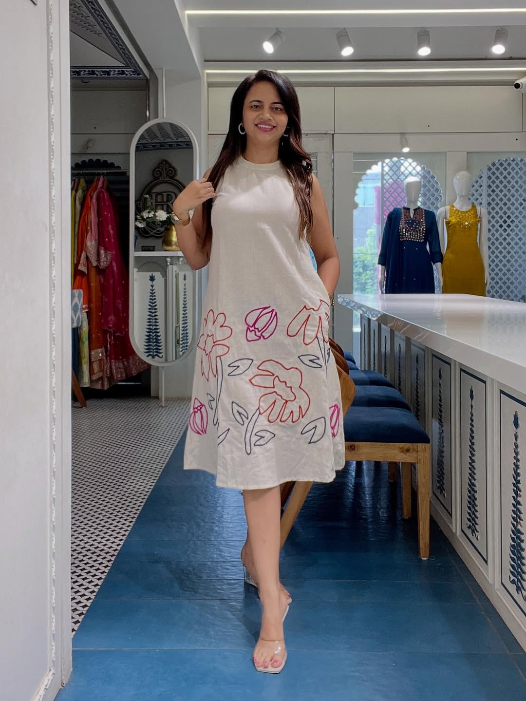 Two-piece embroidered cotton set