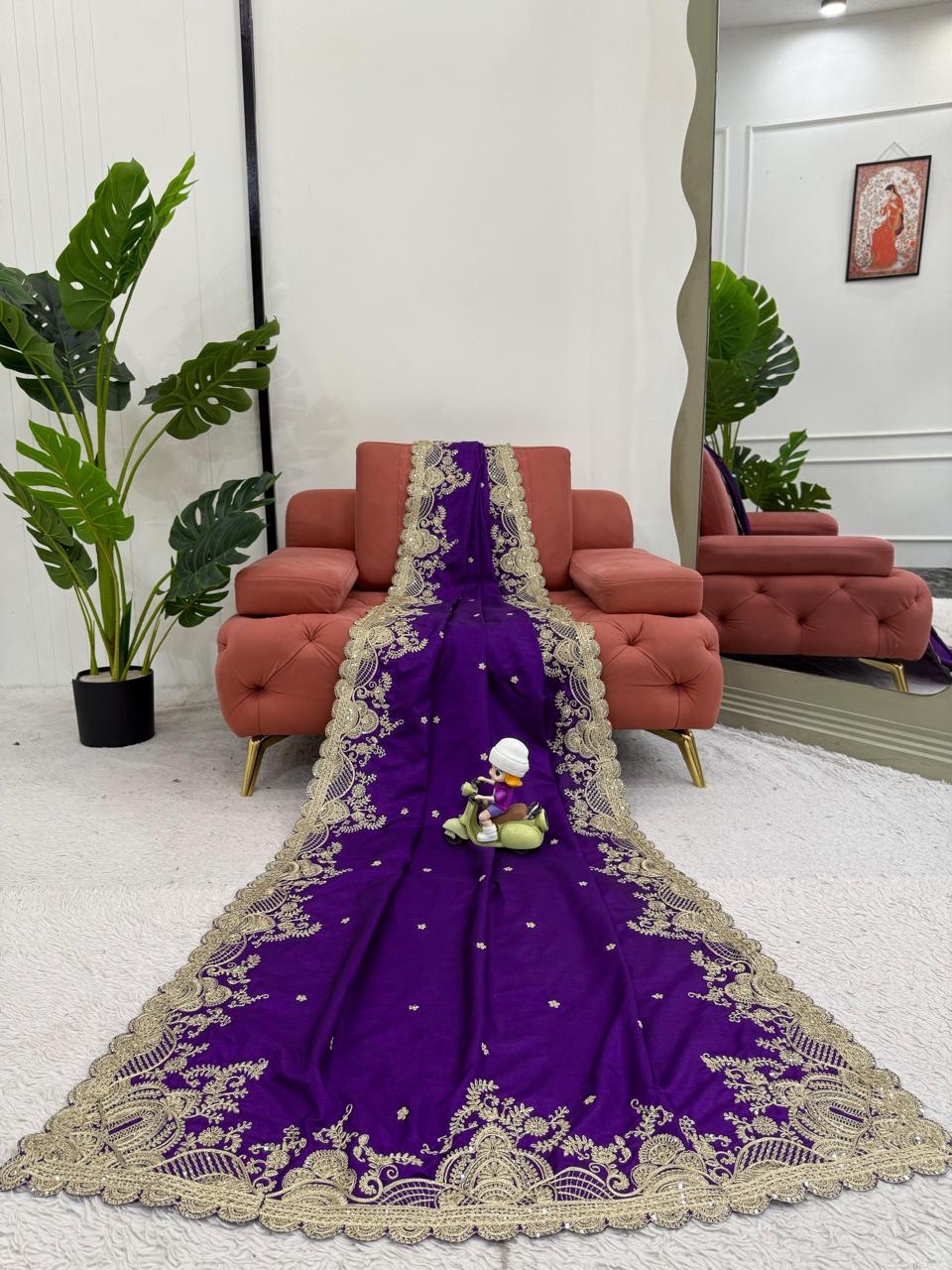 Purple Designer Saree