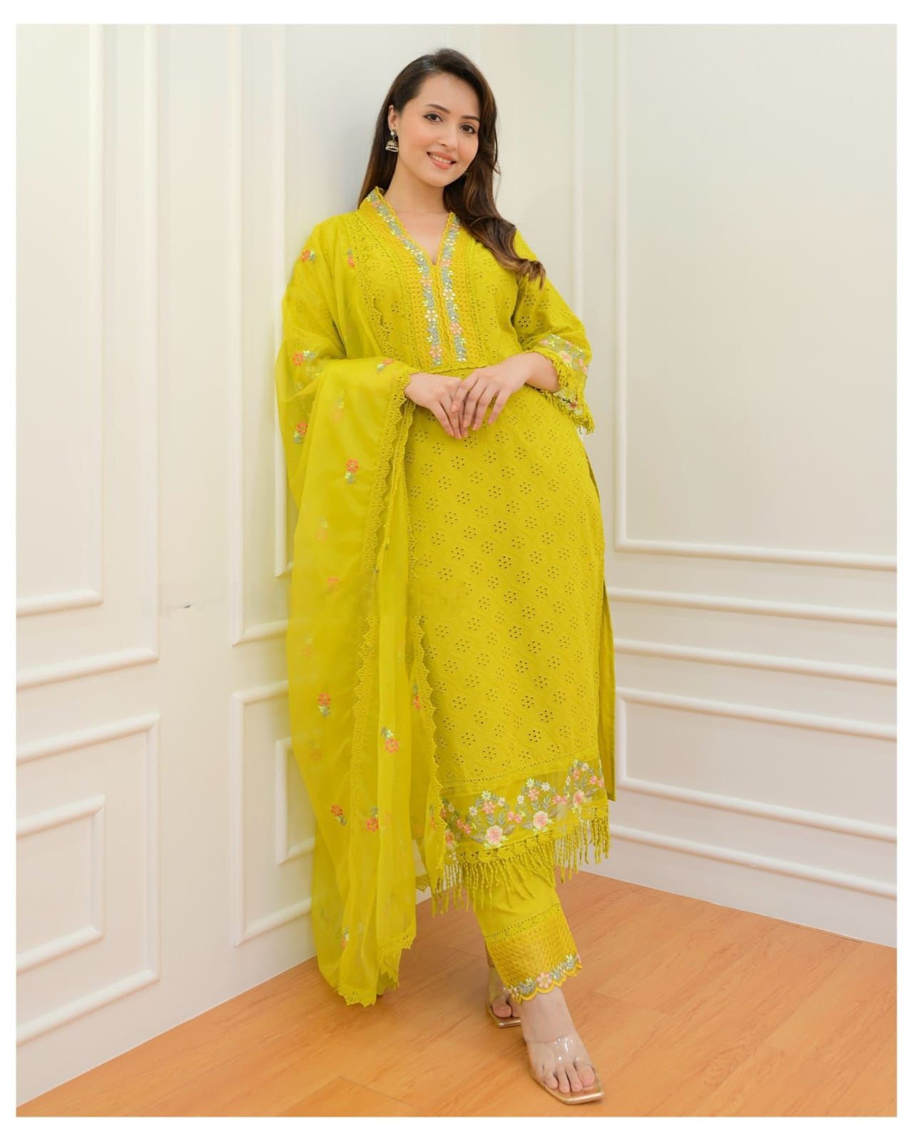 Embroidered Yellow Lawn Dress
