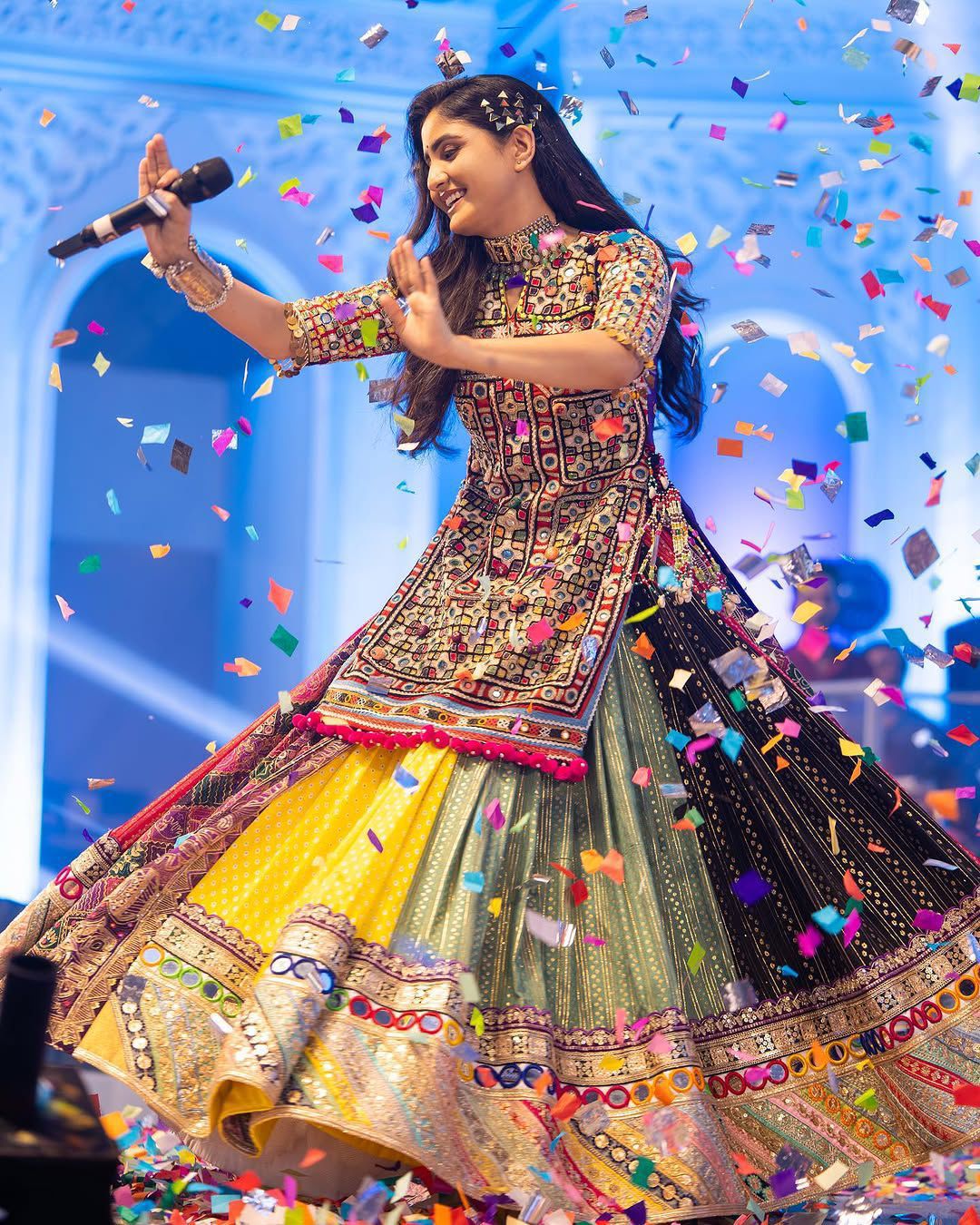 Multicolored Traditional Embroidered Lehenga