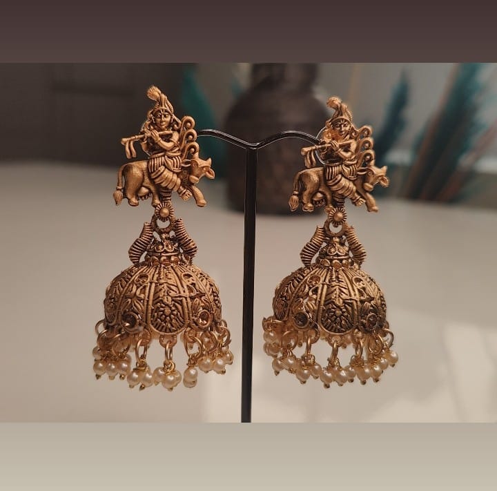 Antique Temple Jhumka Earrings