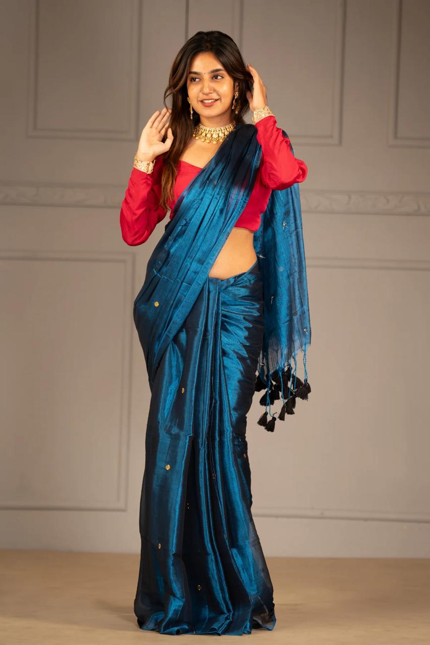 Elegant Blue Silk Saree