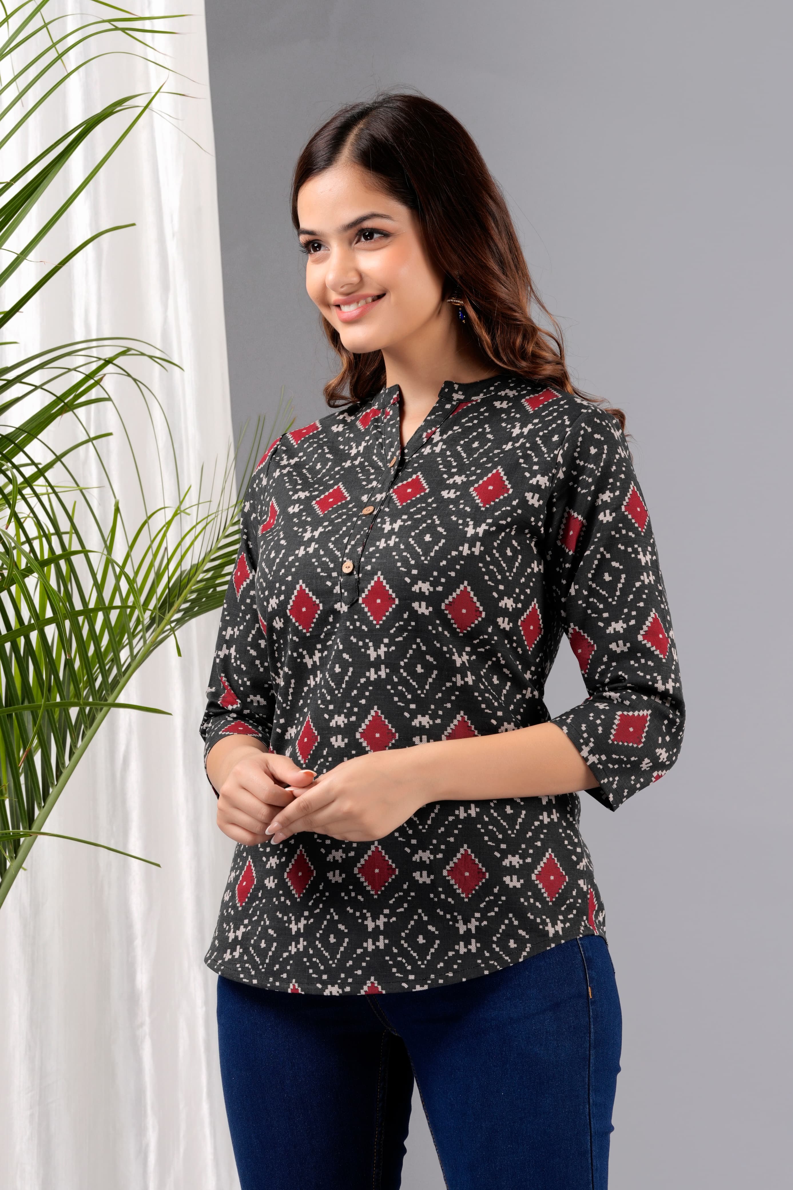 Geometric Print Tunic Top