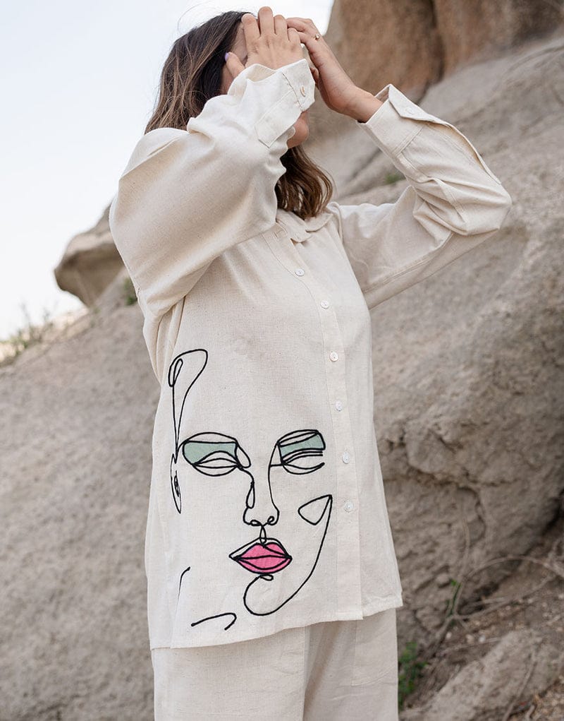 Light Beige Linen Shirt