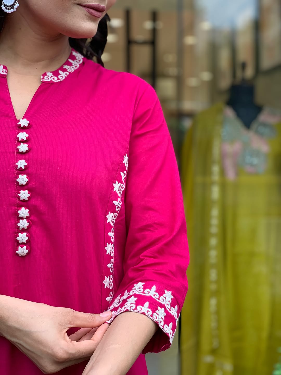 Embroidered Pink Kurta Set