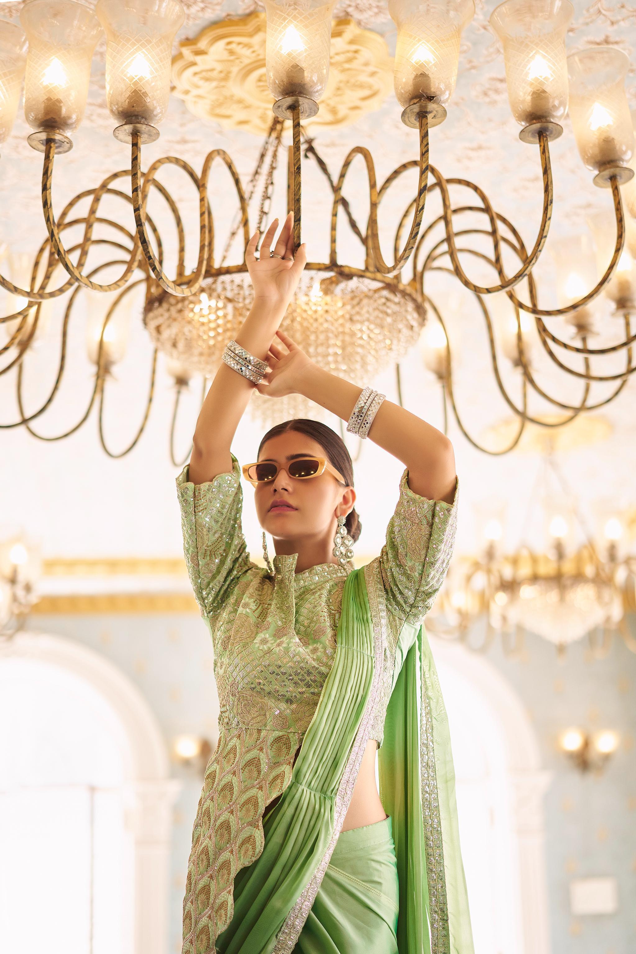 Elegant Green Traditional Saree