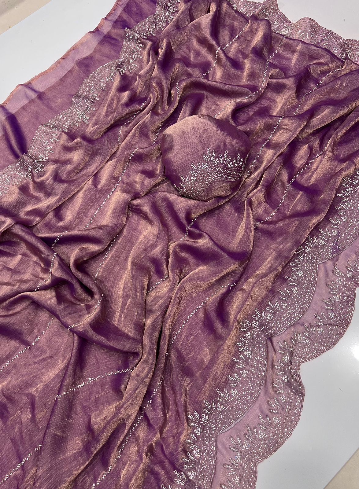 Elegant Purple shiffon Saree
