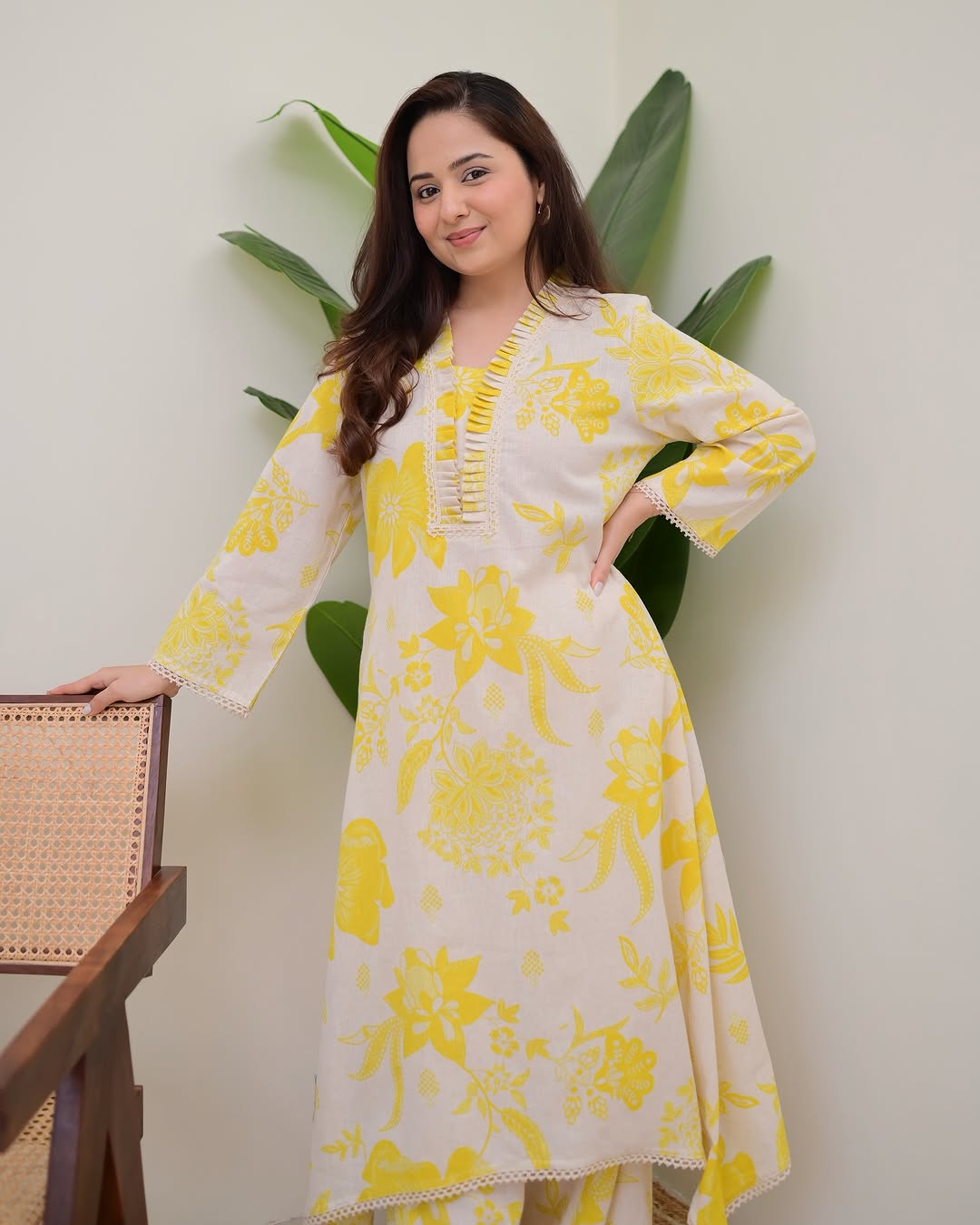 Purple Floral Printed Kurta