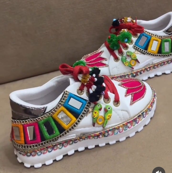 Colorful Embellished Sneakers for garba