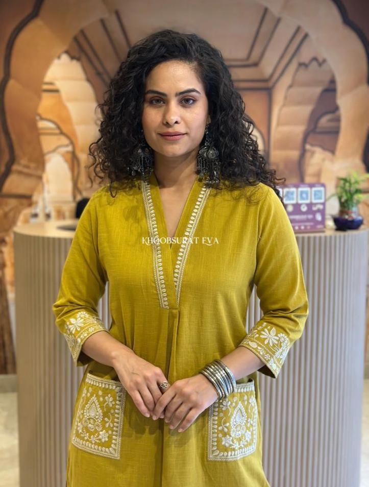 Yellow Ethnic Kurti