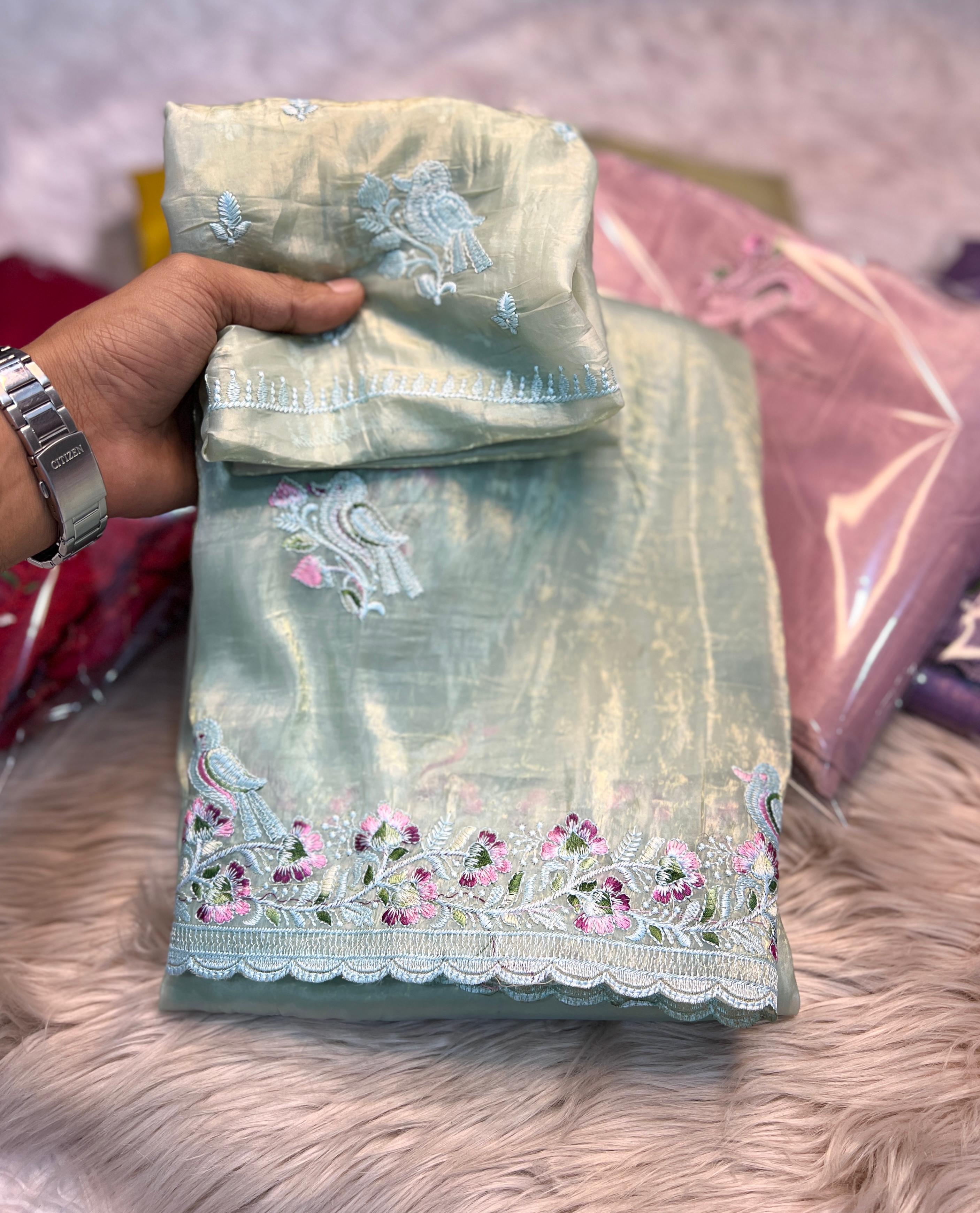 Embroidered Light Green Women's Dress