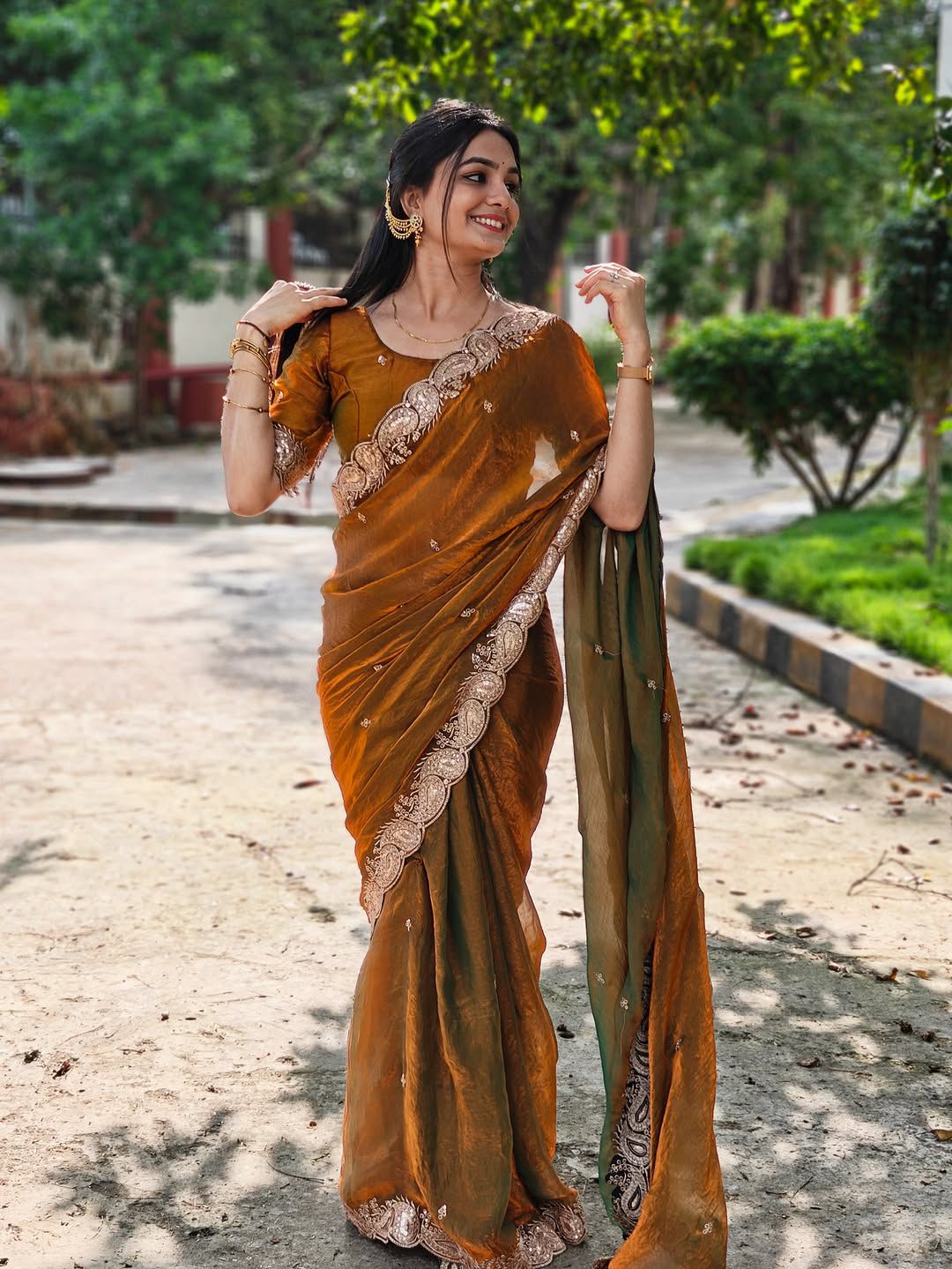 Embroidered Silk Saree
