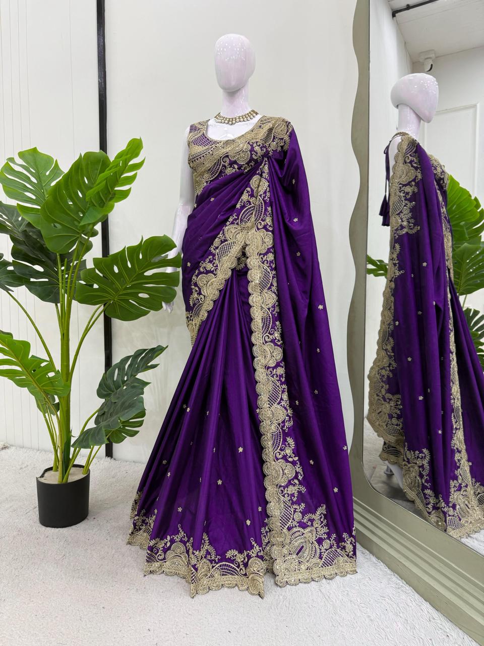 Purple Designer Saree