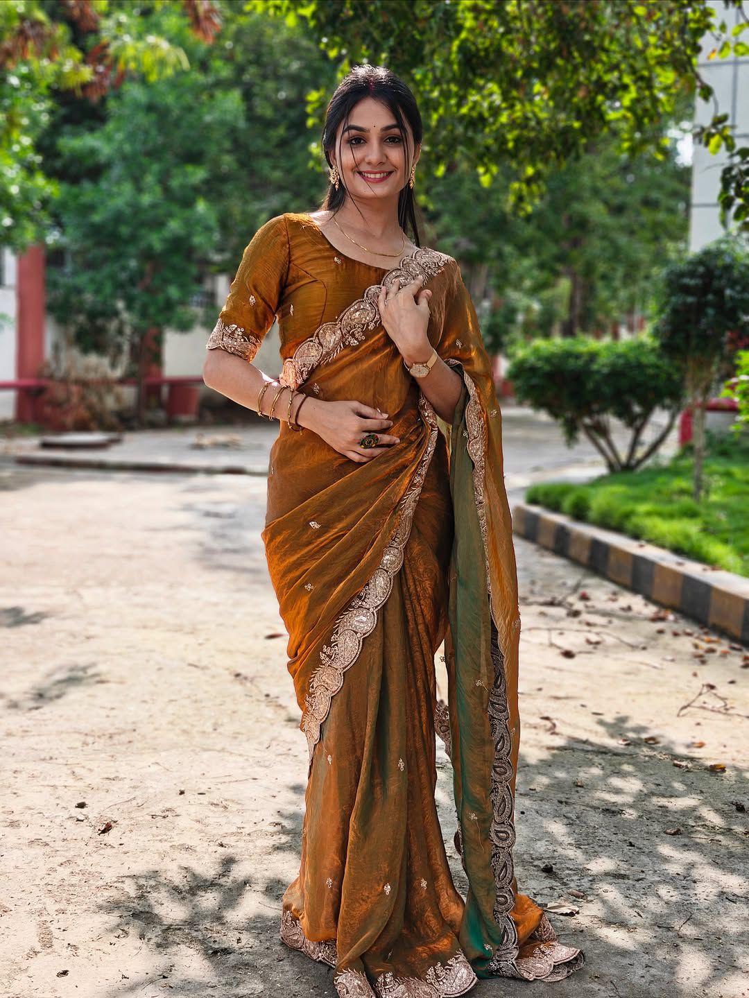 Embroidered Silk Saree