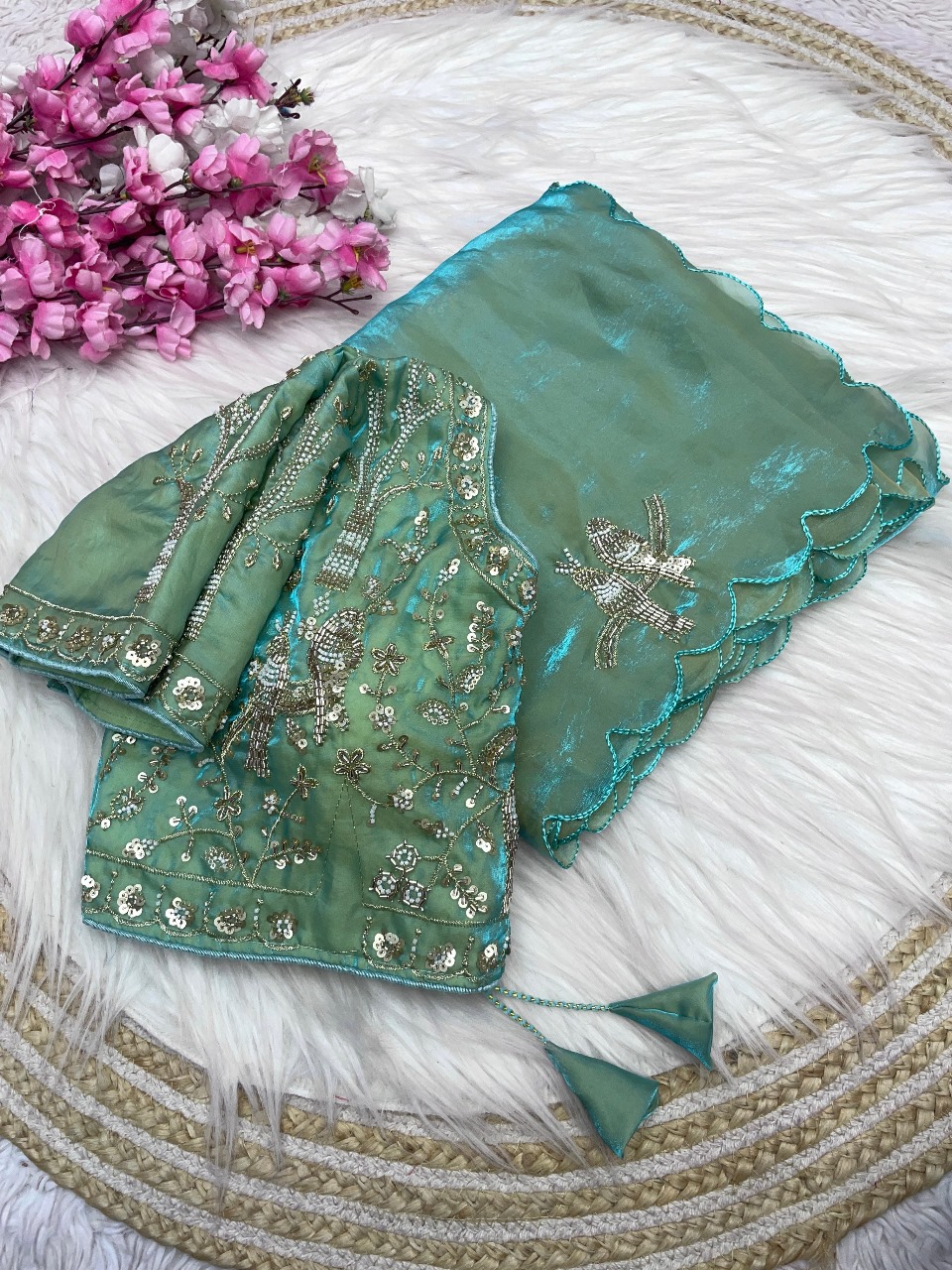 Embroidered Green Traditional Dress