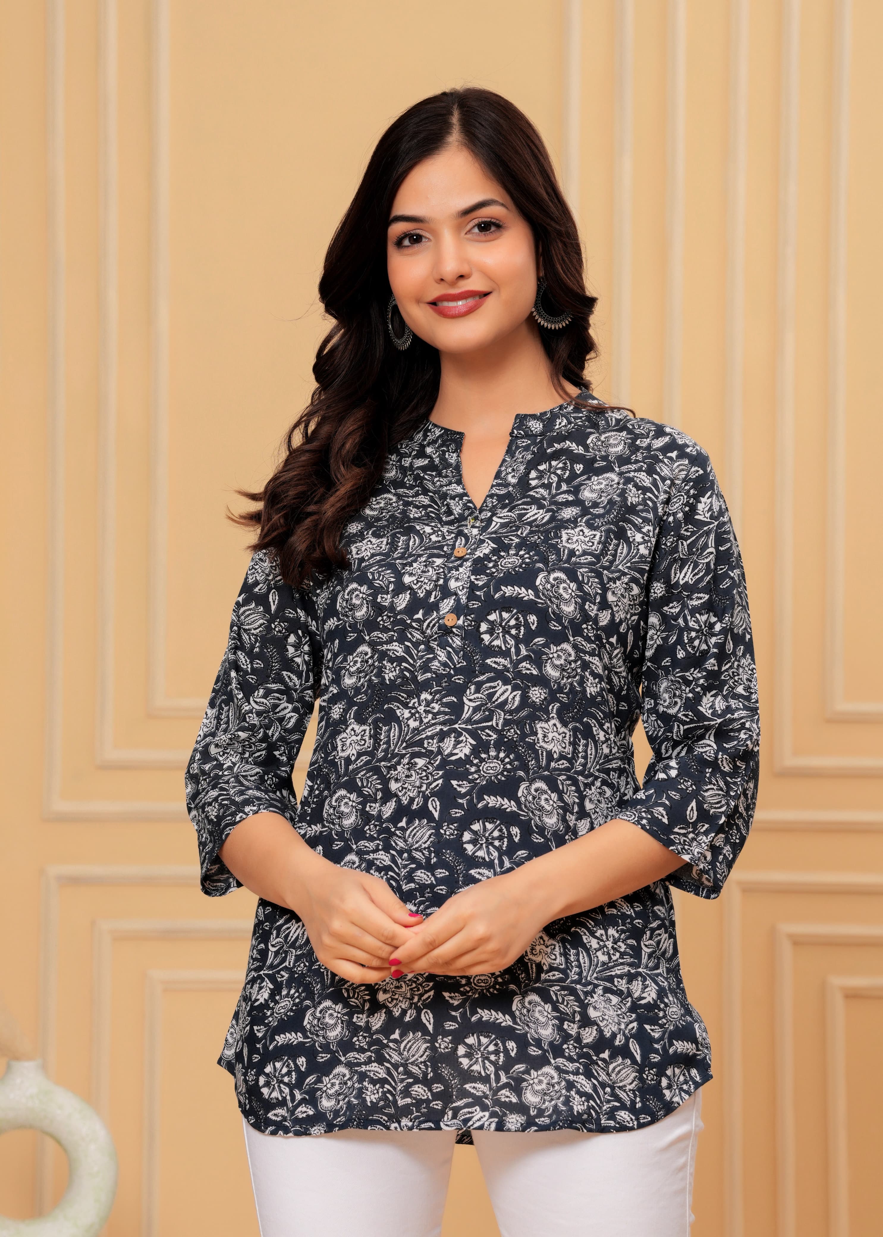 Floral Print Tunic Top