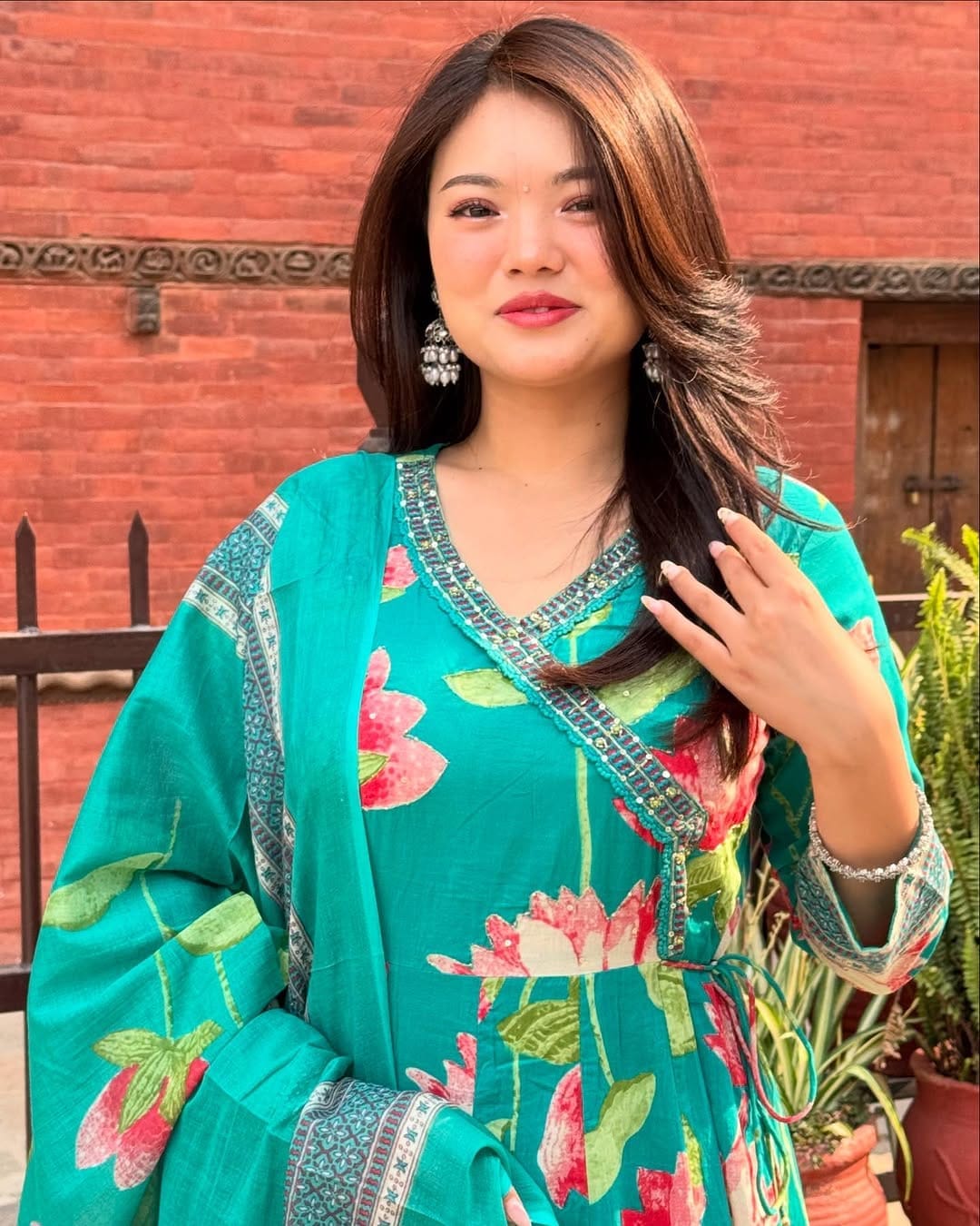 Floral Print Anarkali Suit