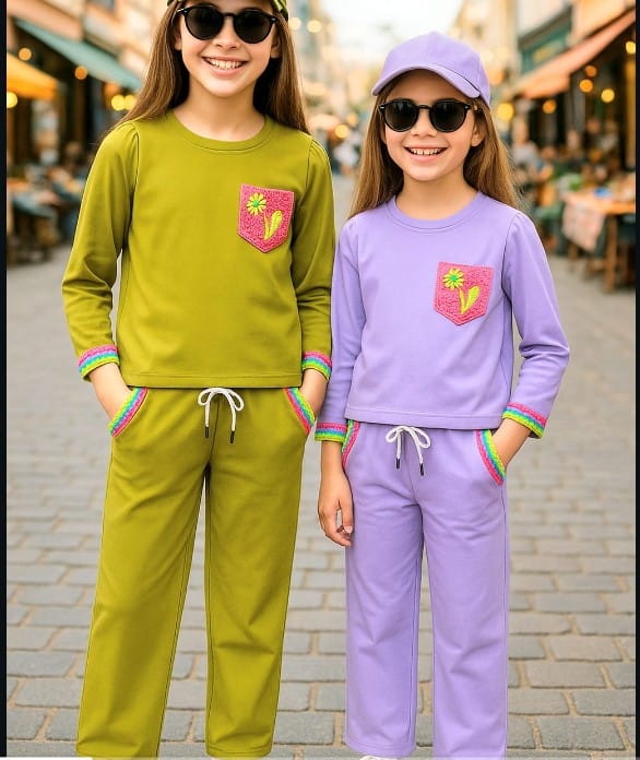 Purple Kids Tracksuit Set