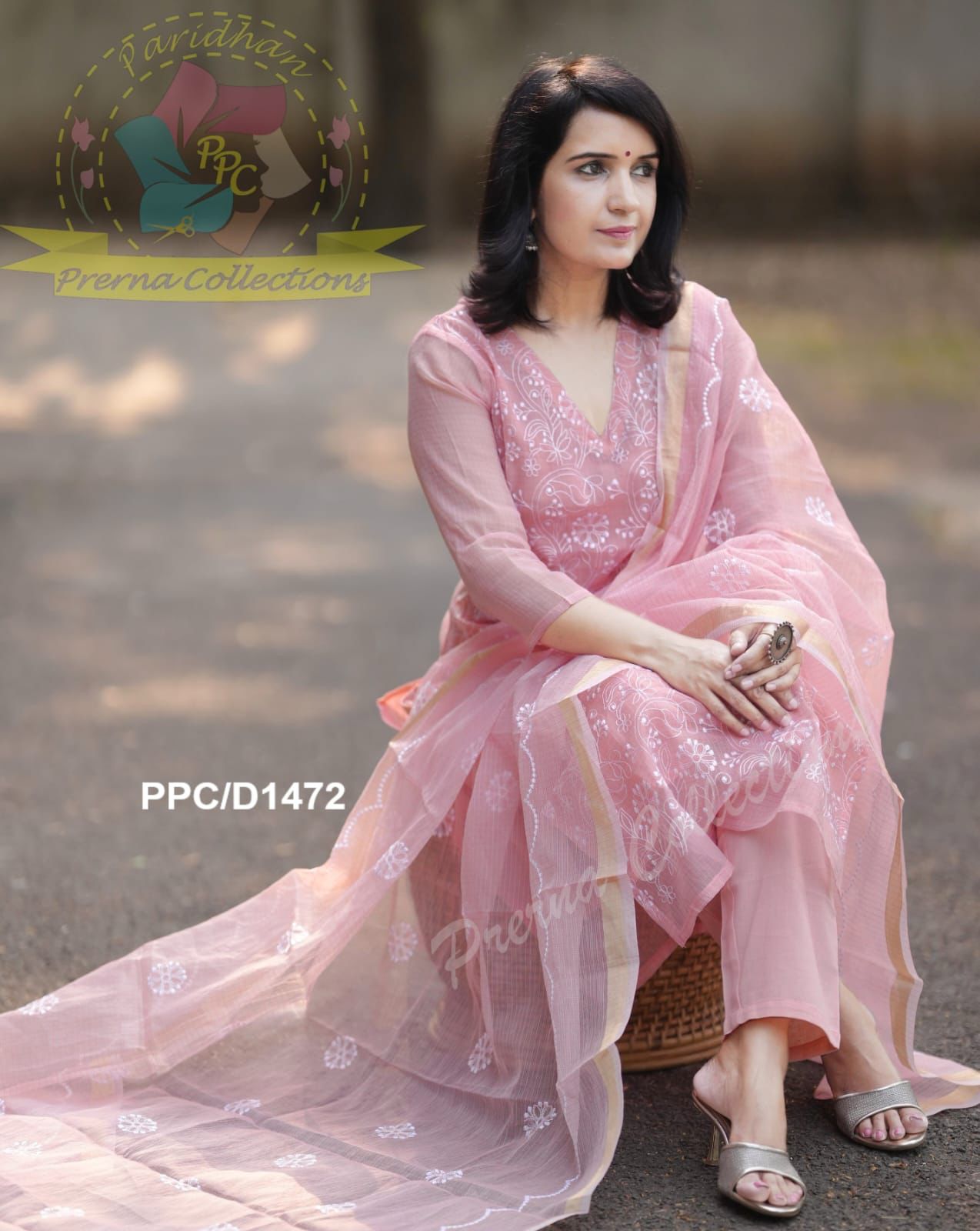 Pink Embroidered Suit Set