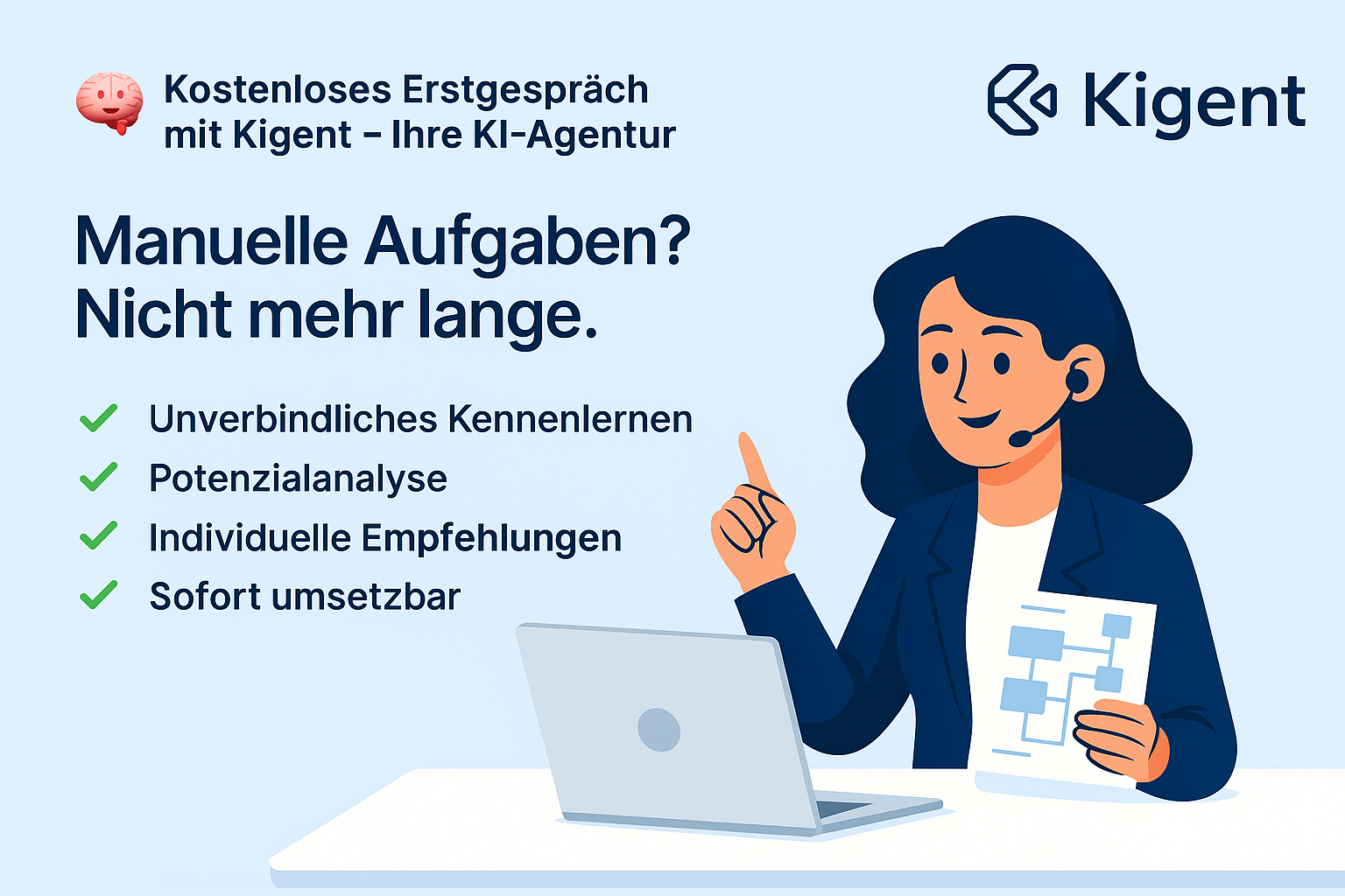 Kostenloses Erstgespräch mit Kigent – Ihre KI-Agentur
