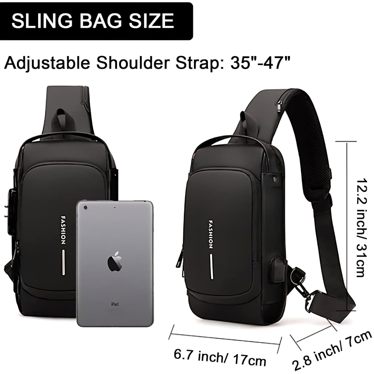 Anti-Theft USB Sling Bag – Waterproof 