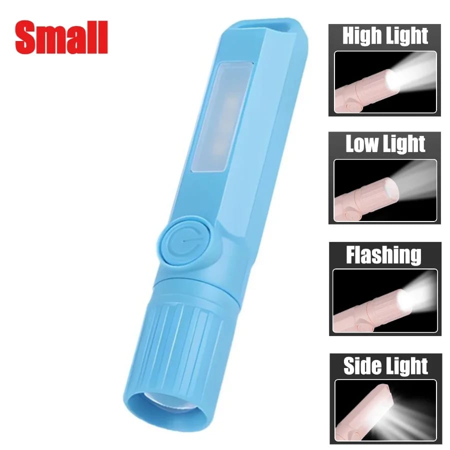 SD-434 Mini Rechargeable COB Torch Price in Pakistan | Type-C Zoom Flashlight