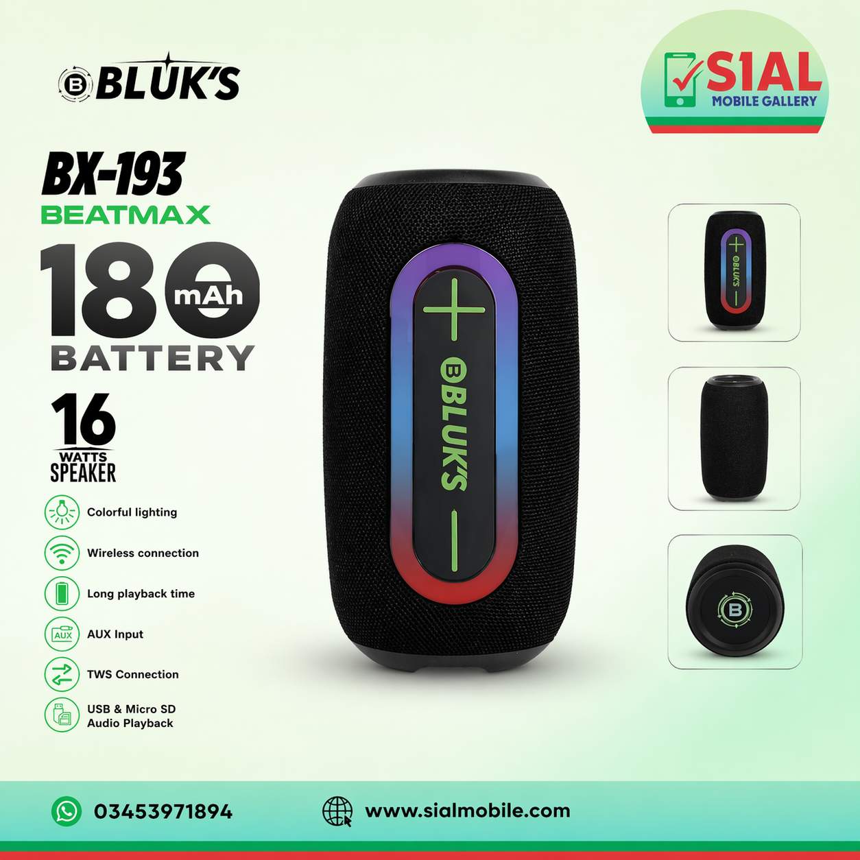 BLUK’S BX-193 Bluetooth Speaker Price in Pakistan | 16W Wireless Speaker