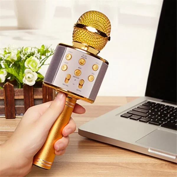 WS-858 Wireless Karaoke Microphone Speaker Handheld KTV Bluetooth Mic