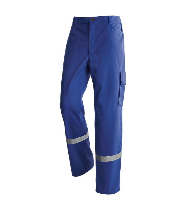 Blue Work Pants with Reflective Strips