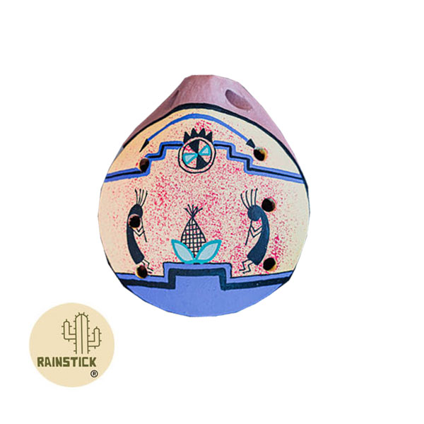 Ocarina de cerámica decorada