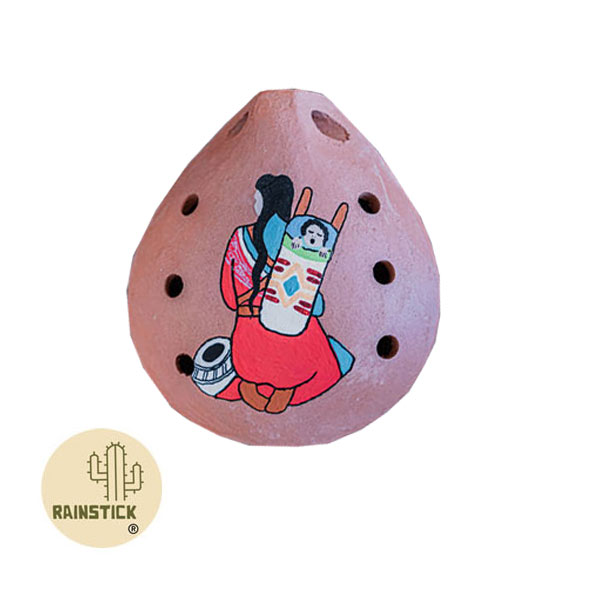 Ocarina de cerámica pintada a mano