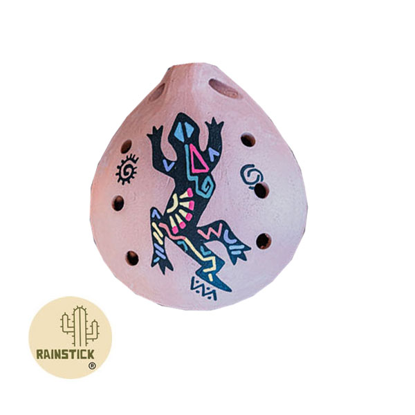Ocarina de cerámica pintada