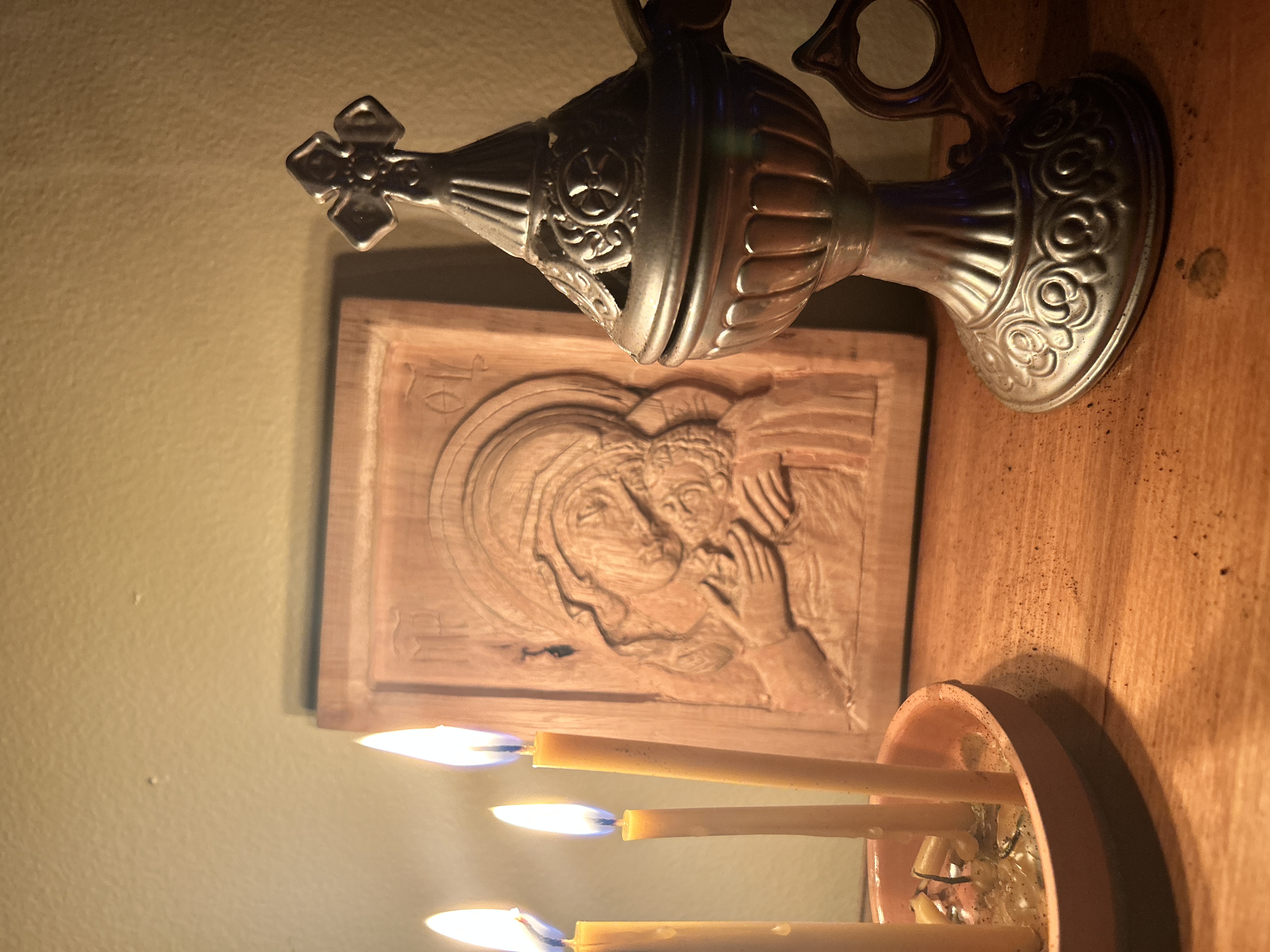 Hand-Carved Wooden Icon